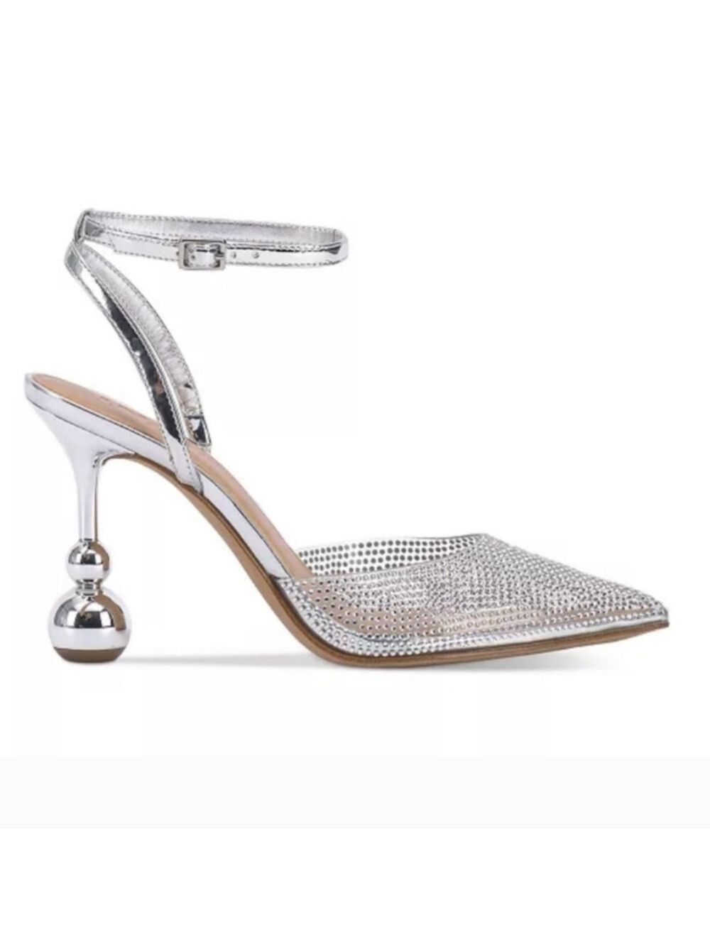 I.N.C. International Concepts Rami Silver Ankle-Strap Pumps, Size 8.5M - Picture 3 of 17